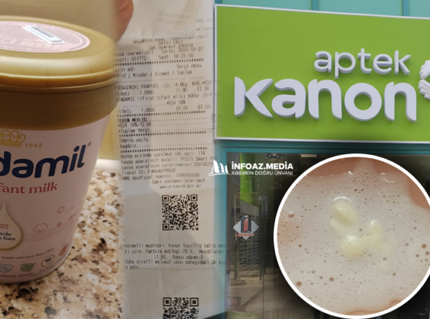 "Kanon" aptekdən alınan uşaq yeməyi xarab çıxdı - Araşdırma başladı - FOTO