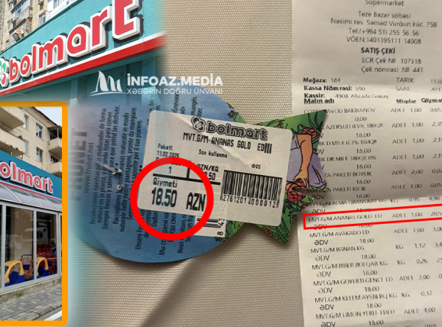 "Bolmart"da qiymət fərqi iddiası: rəfdə başqa, kassada başqa məbləğ