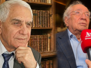 Xalq şairi Vahid Əziz mərasim zamanı Nəriman Həsənzadənin Azərbaycan ədəbiyyatında mühüm iz qoyduğunu vurğulayıb
